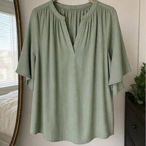 Charcoal Button Blouse